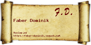 Faber Dominik névjegykártya